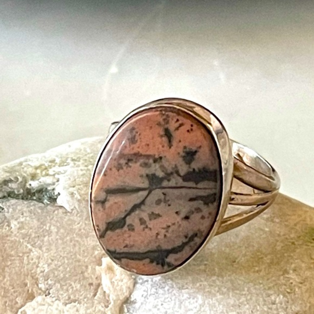 Vintage Native American Jasper Ring Size 6 1/4